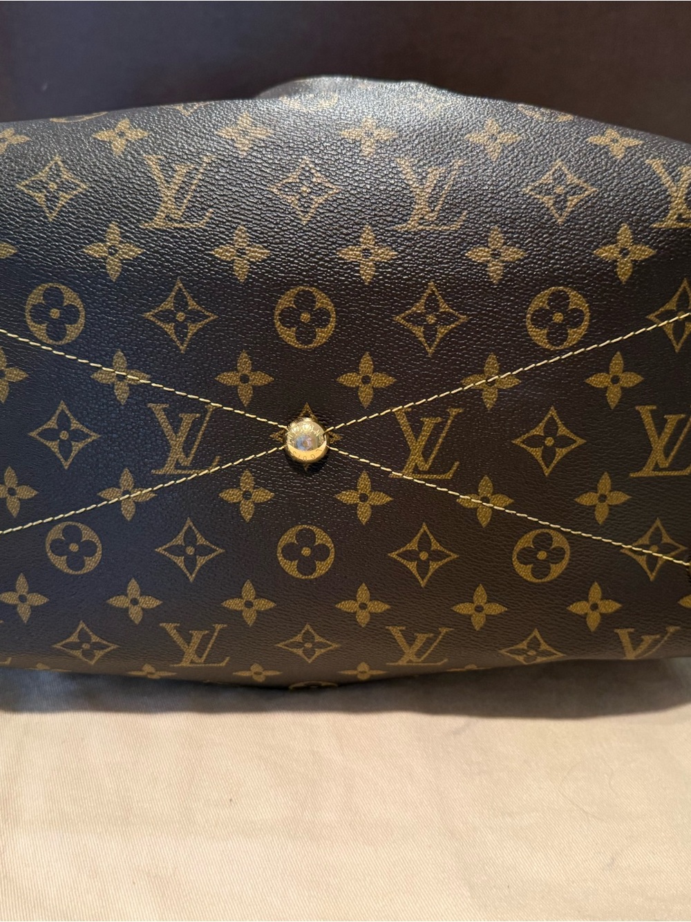 *ON SALE* Louis Vuitton TIVOLI GM Monogram Canvas Leather Brown Tan Shoulder Bag - Picture 12 of 16